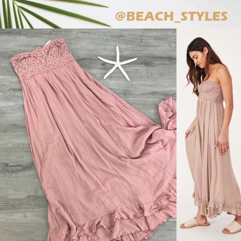 🔆FREE PEOPLE🔆 Hazelnut Adela Corset Maxi Dress
